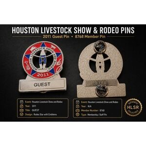 Houston Livestock Show and Rodeo 2011 Guest Pin HLSR Red Blue Enamel 8768 Texas